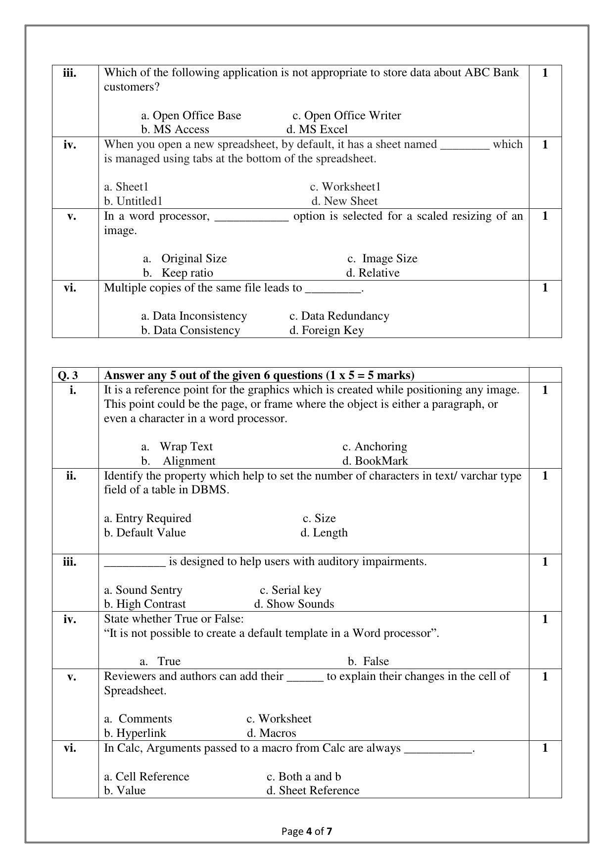 CBSE Class 10 (Skill Education) Information Technology Sample Papers 2023 - Page 4