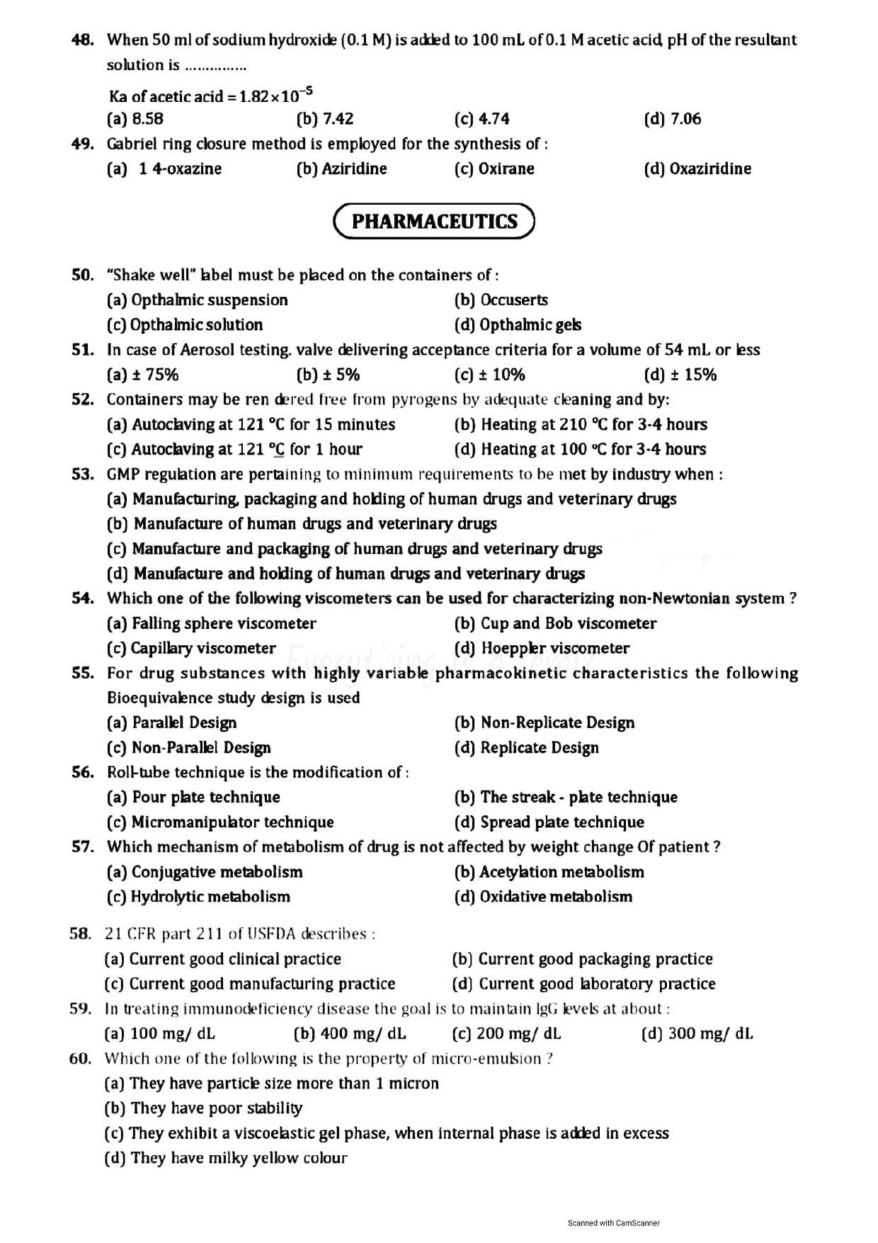 GPAT 2019 Question Papers - Page 5
