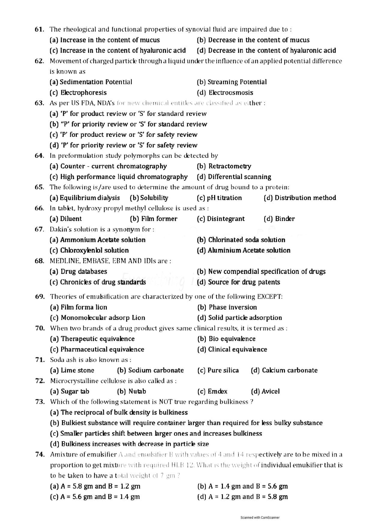 GPAT 2019 Question Papers - Page 6