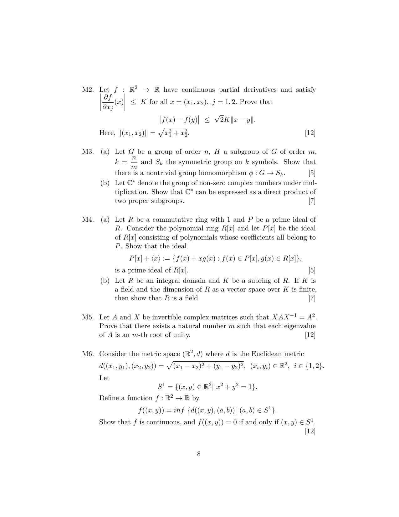 ISI Admission Test JRF in Computer Science (CSB) 2022 Sample Paper - Page 8