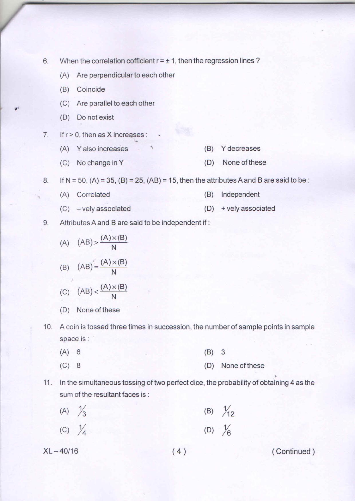 Odisha CPET STATISTICS 2020 Question Paper - Page 4
