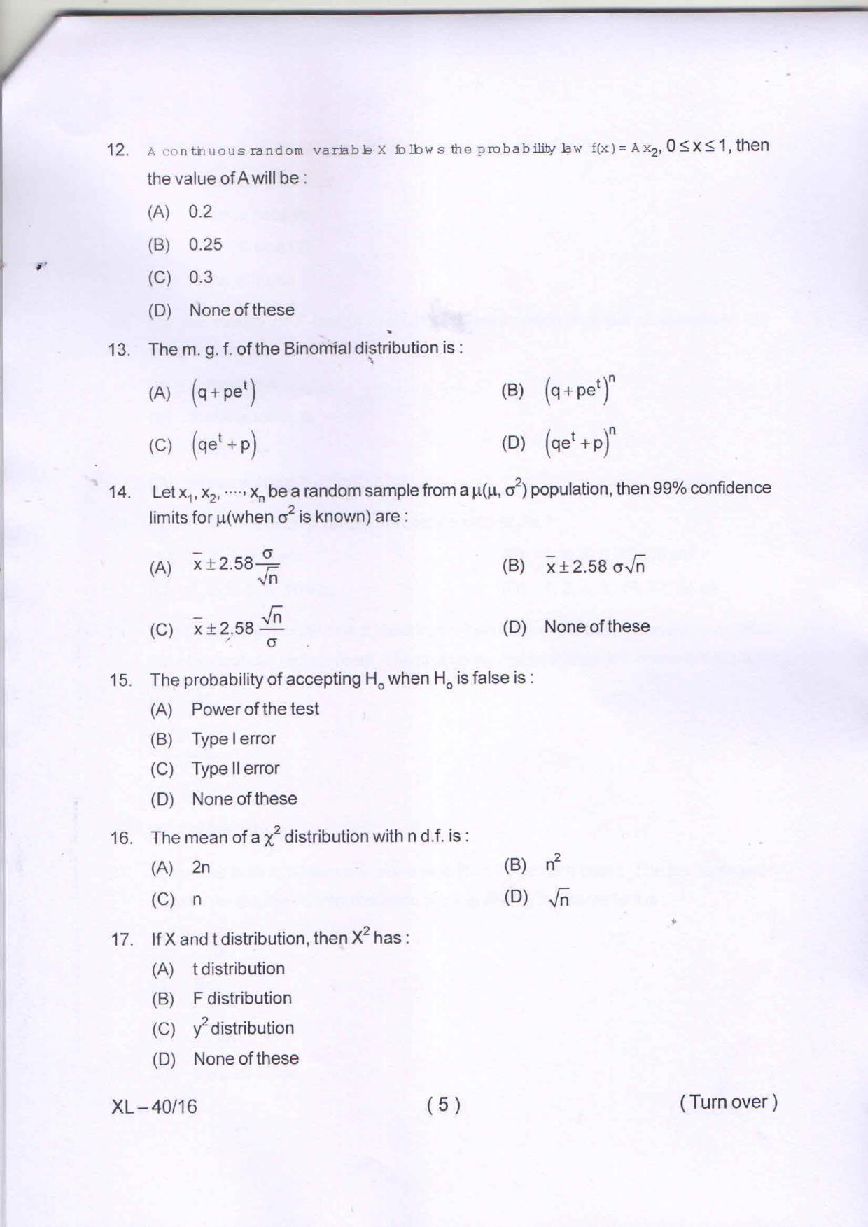Odisha CPET STATISTICS 2020 Question Paper - Page 5