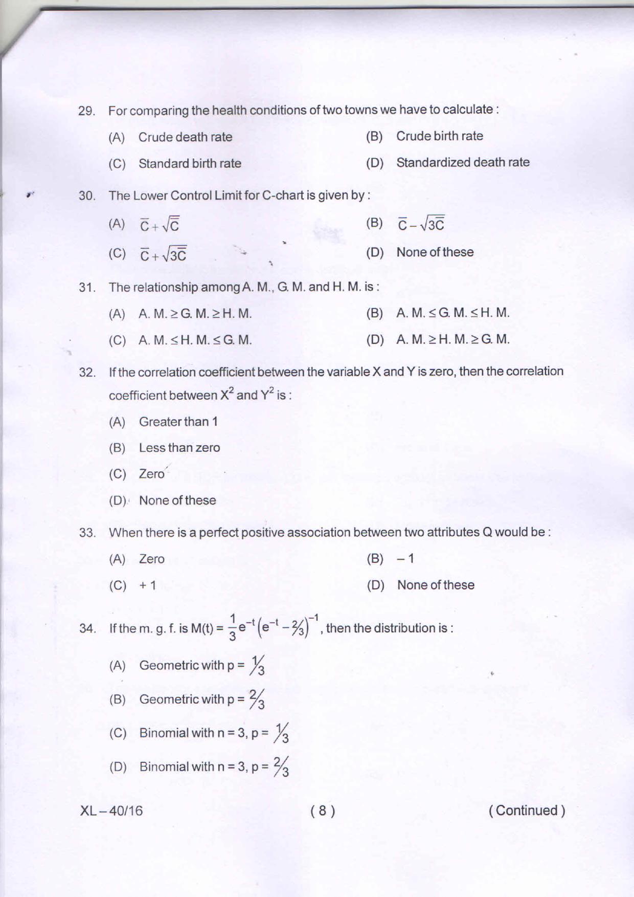 Odisha CPET STATISTICS 2020 Question Paper - Page 8