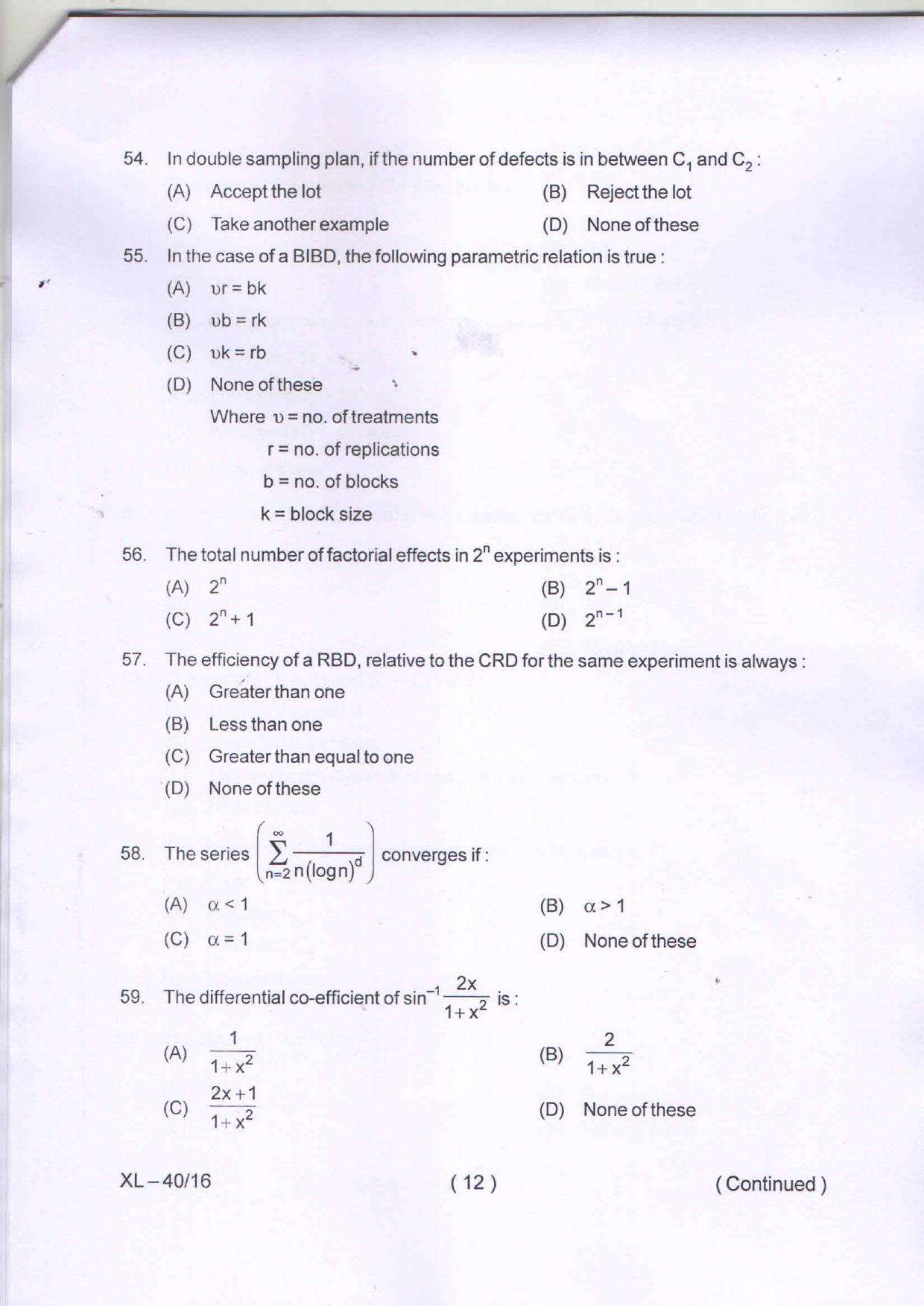 Odisha CPET STATISTICS 2020 Question Paper - Page 12