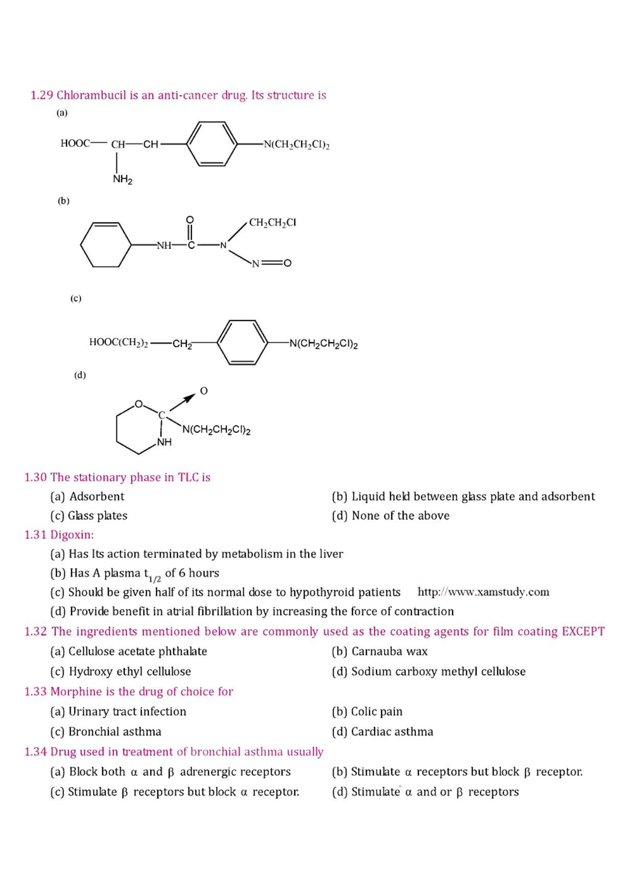 GPAT 1991 Question Paper with Answer Key - Page 4