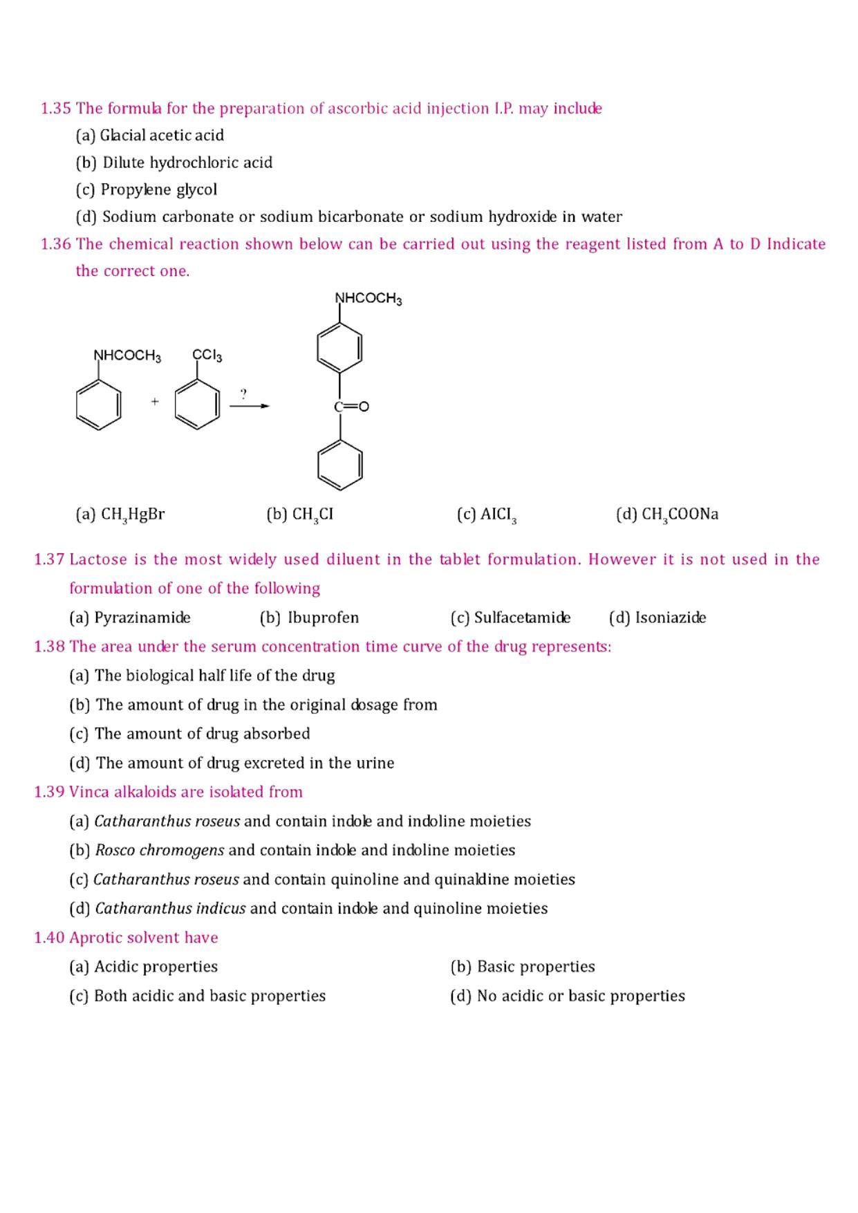 GPAT 1991 Question Paper with Answer Key - Page 5