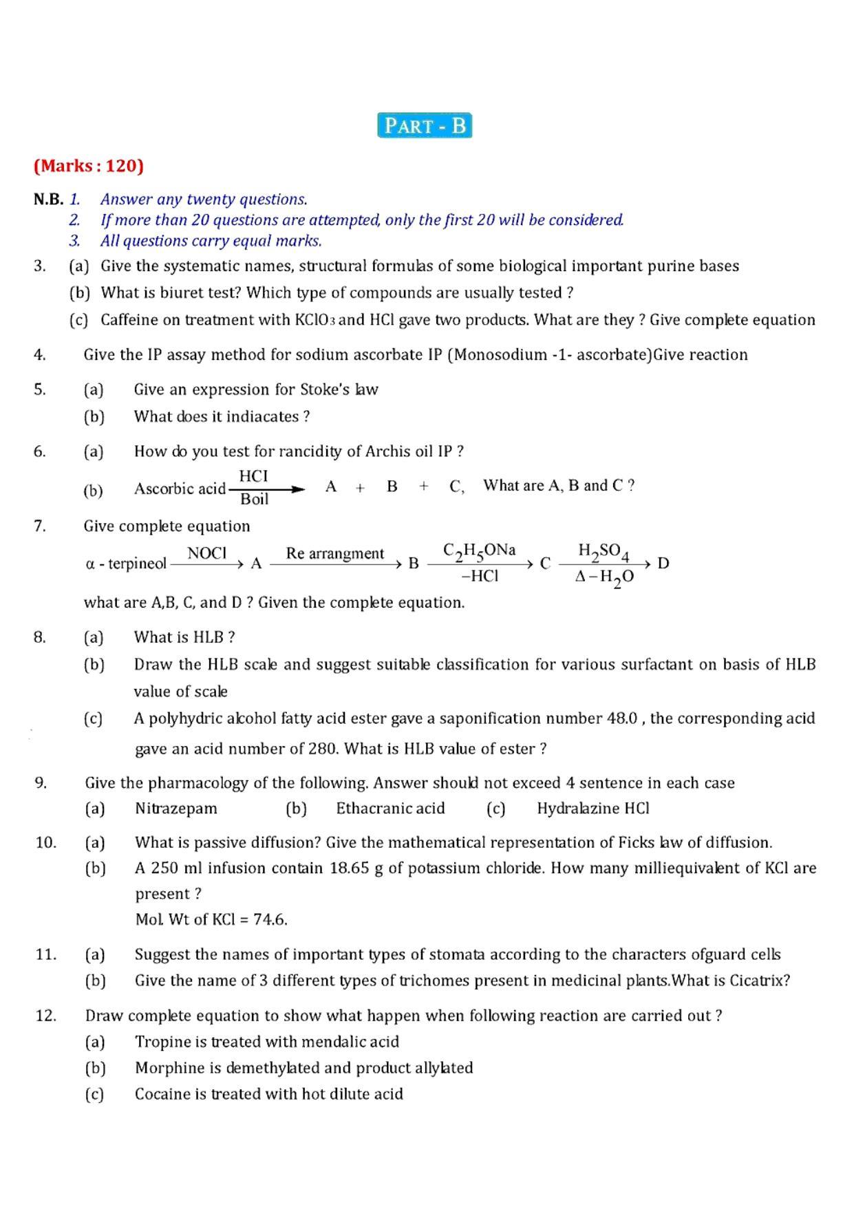 GPAT 1991 Question Paper with Answer Key - Page 11