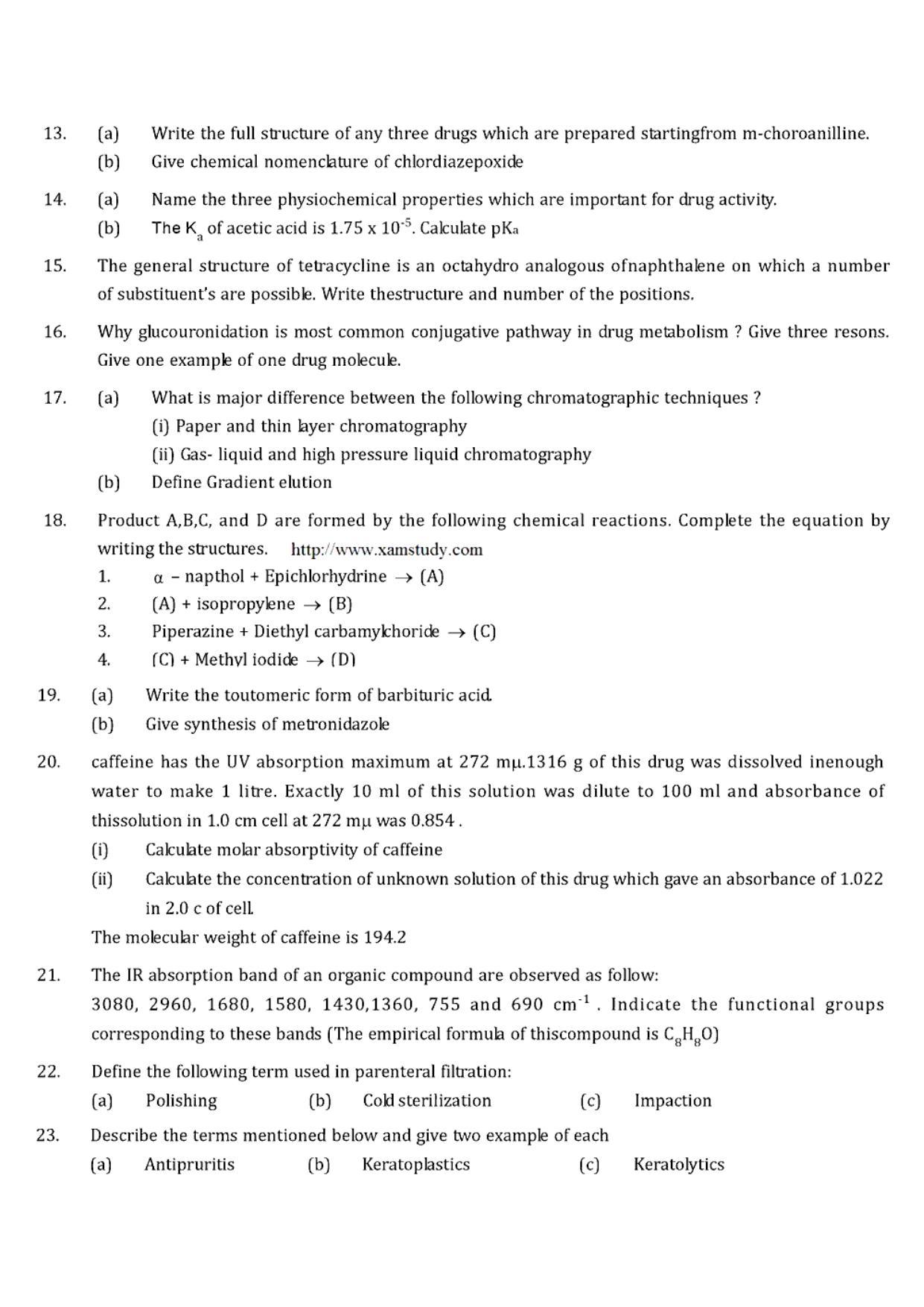 GPAT 1991 Question Paper with Answer Key - Page 12