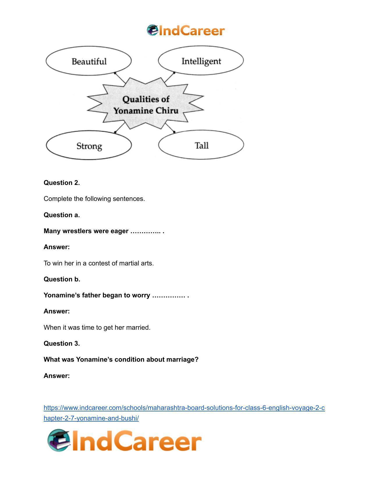 Maharashtra Board Solutions for Class 6- English (Voyage 2): Chapter 2.7- Yonamine and Bushi - Page 11
