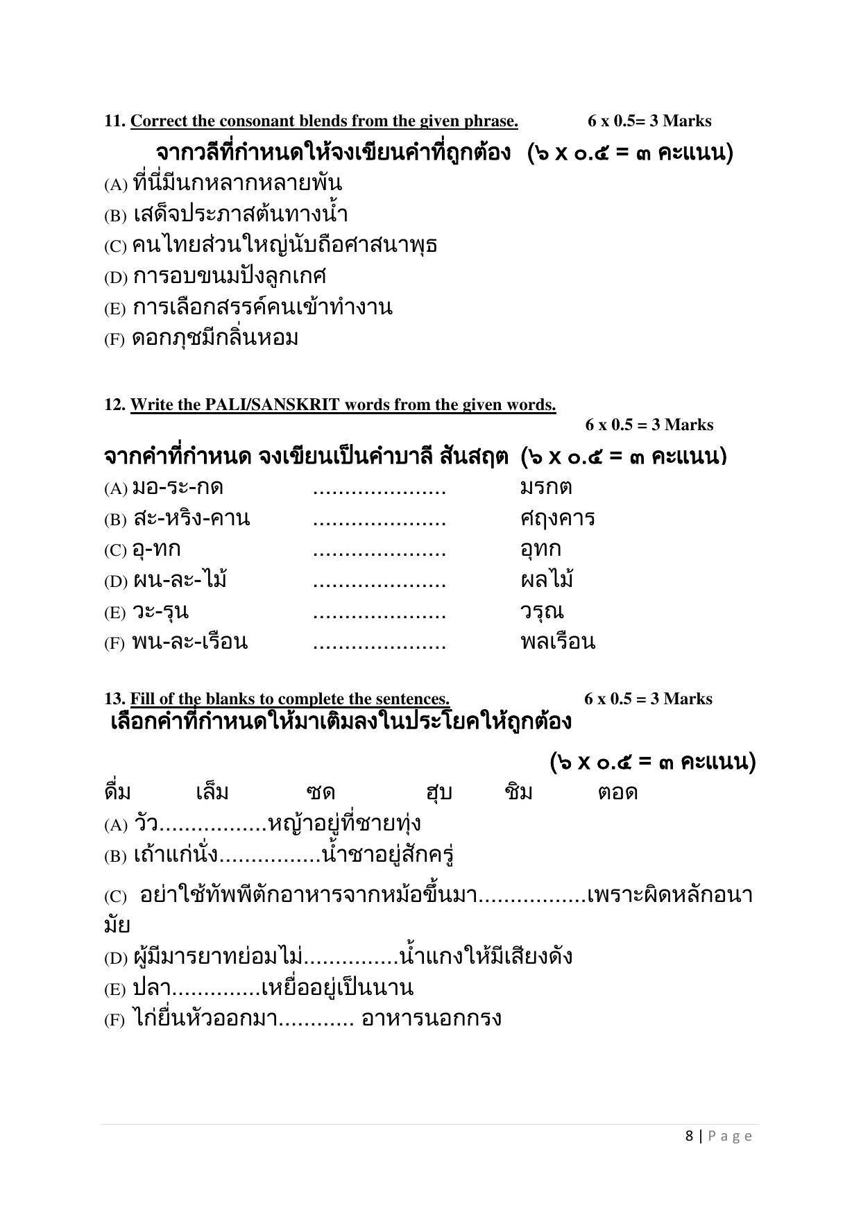 CBSE Class 10 Thai Sample Paper 2025 - Page 9