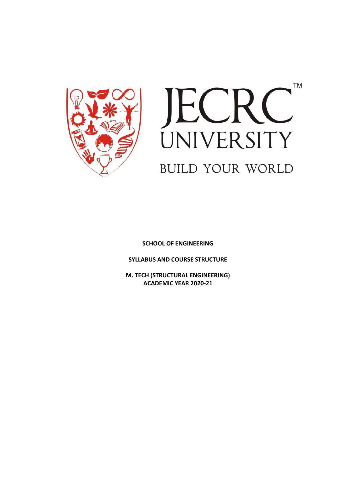 JECRC Jaipur M Tech - Structural Engineering Syllabus - Page 1