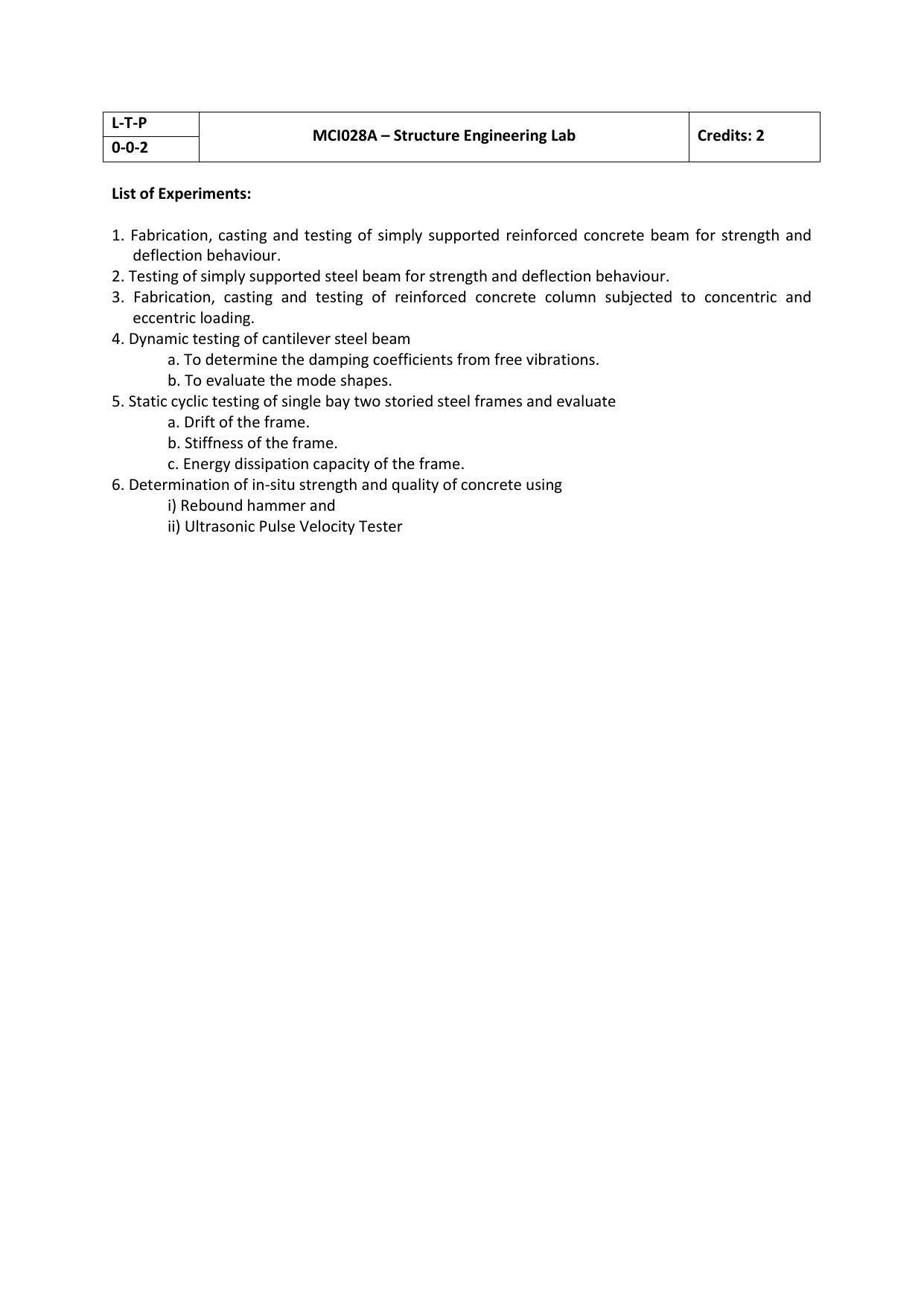 JECRC Jaipur M Tech - Structural Engineering Syllabus - Page 8