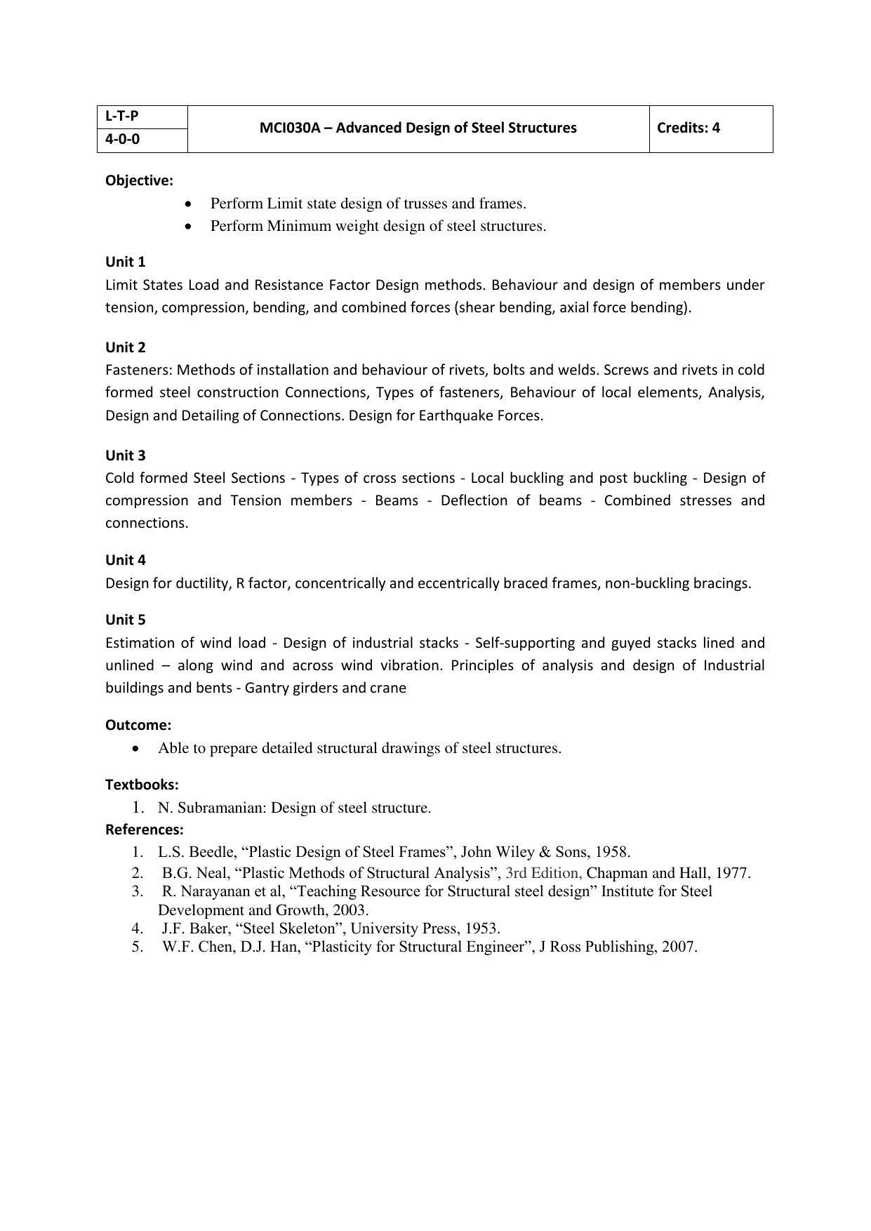 JECRC Jaipur M Tech - Structural Engineering Syllabus - Page 11
