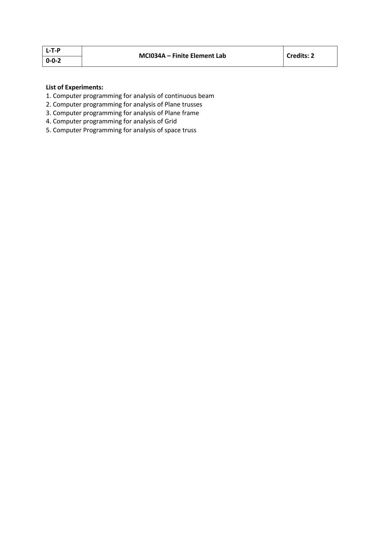 JECRC Jaipur M Tech - Structural Engineering Syllabus - Page 16