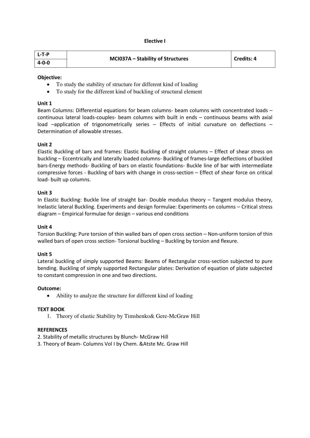 JECRC Jaipur M Tech - Structural Engineering Syllabus - Page 21
