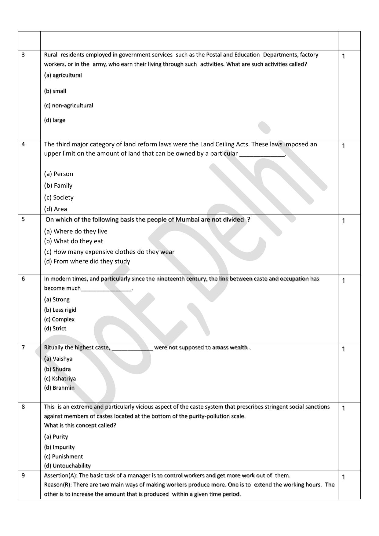 Edudel Class 12 Sociology (English) Practice Papers-2 (2023-24) - Page 2