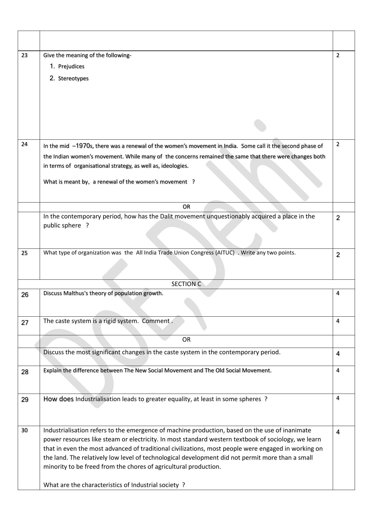 Edudel Class 12 Sociology (English) Practice Papers-2 (2023-24) - Page 5