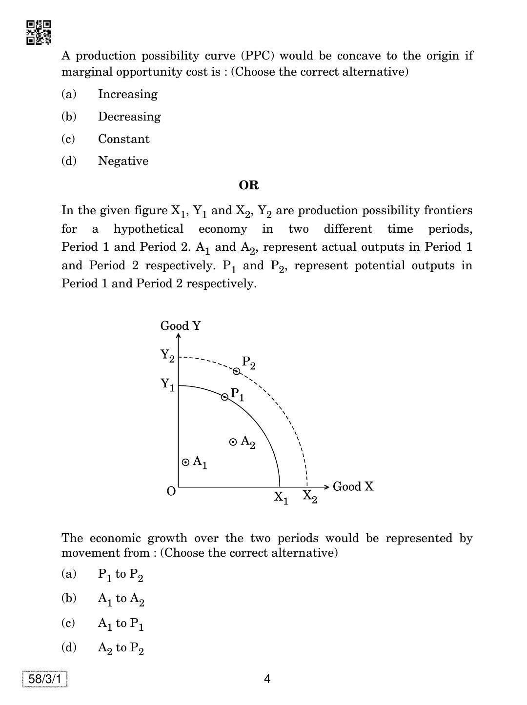 CBSE Class 12 58-3-1 Economics 2019 Question Paper - Page 4