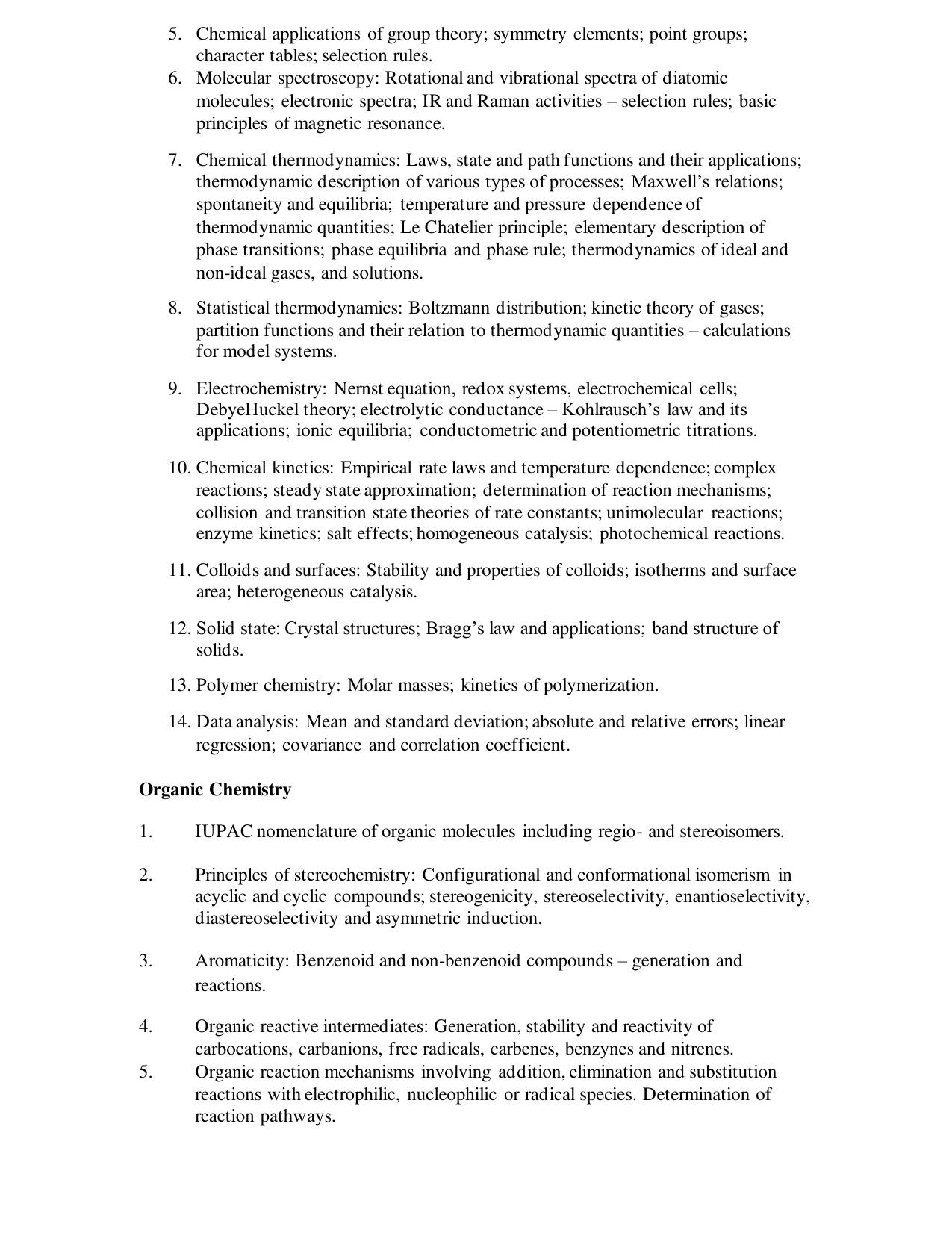 TNSET Syllabus - Chemical Sciences - Page 2
