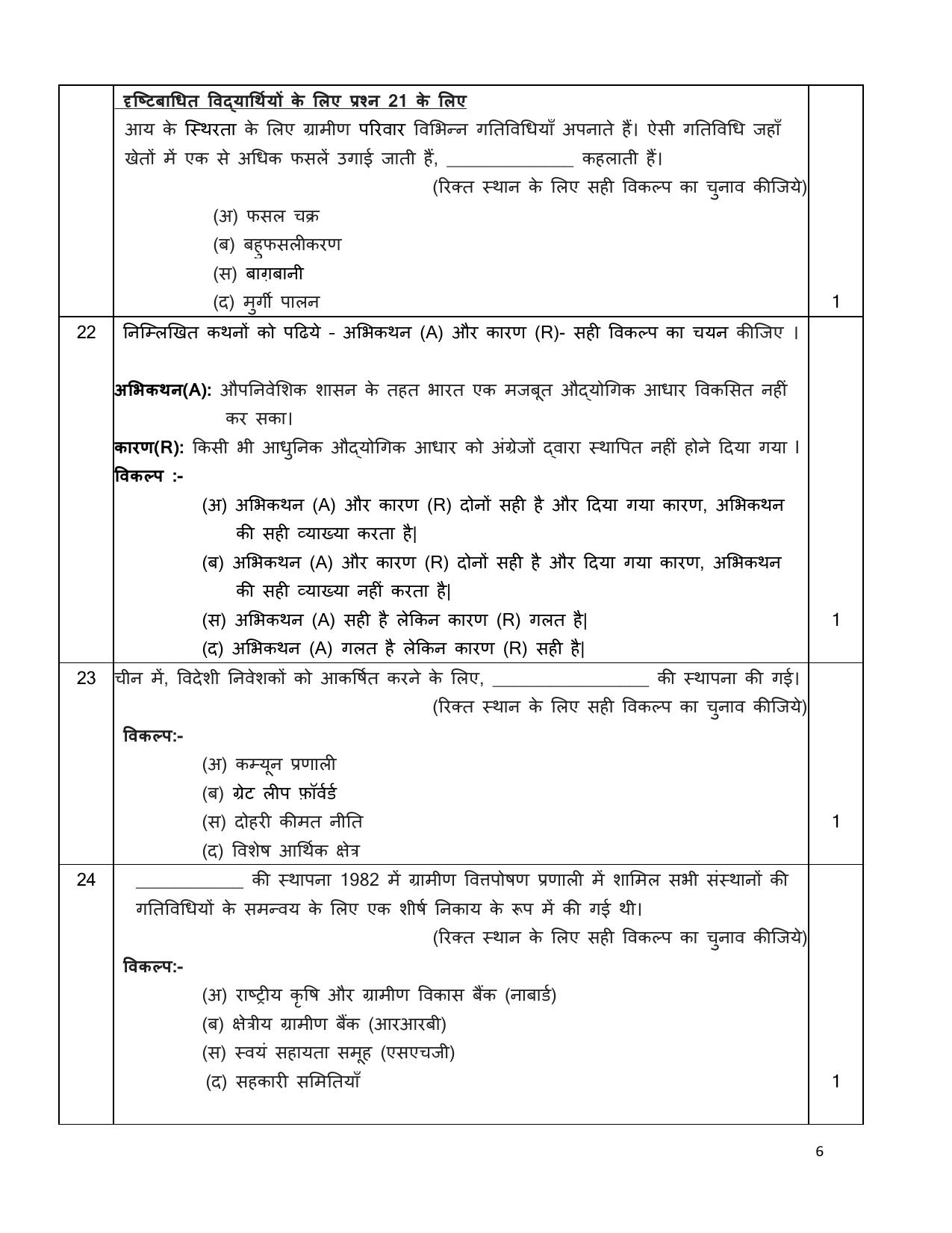 Edudel Class 12 Economics (Hindi) Practice Papers-1 (2023-24) - Page 6