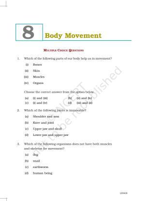 NCERT Exemplar Book for Class 6 Science: Chapter 8-Body Movements