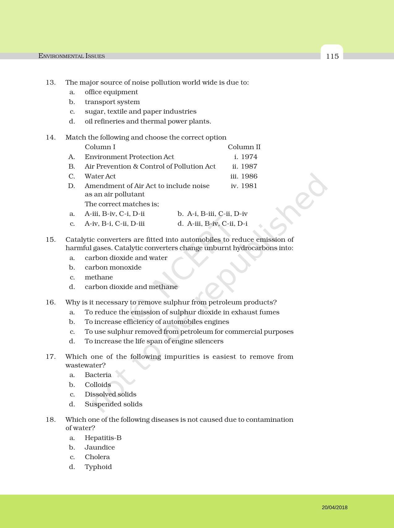 NCERT Exemplar Book for Class 12 Biology: Chapter 16 Environmental Issues - Page 3