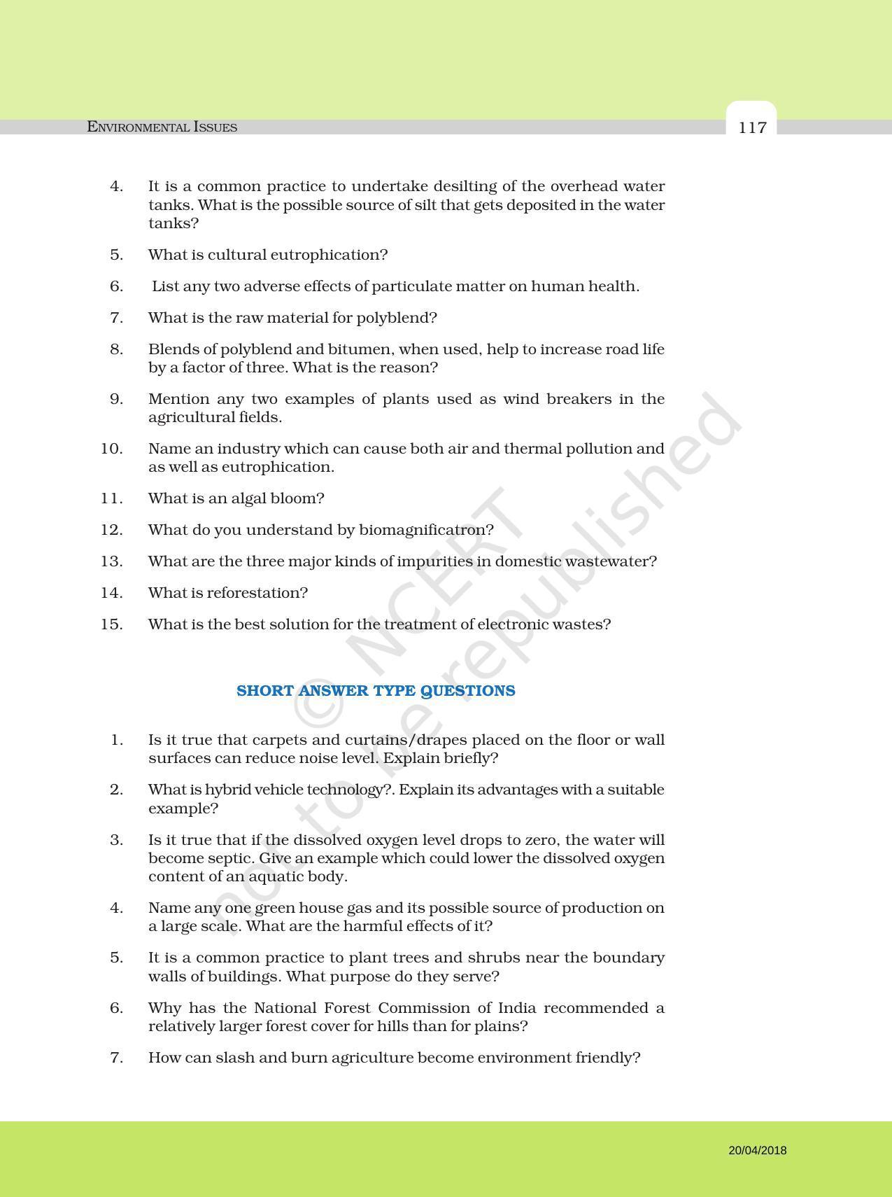 NCERT Exemplar Book for Class 12 Biology: Chapter 16 Environmental Issues - Page 5