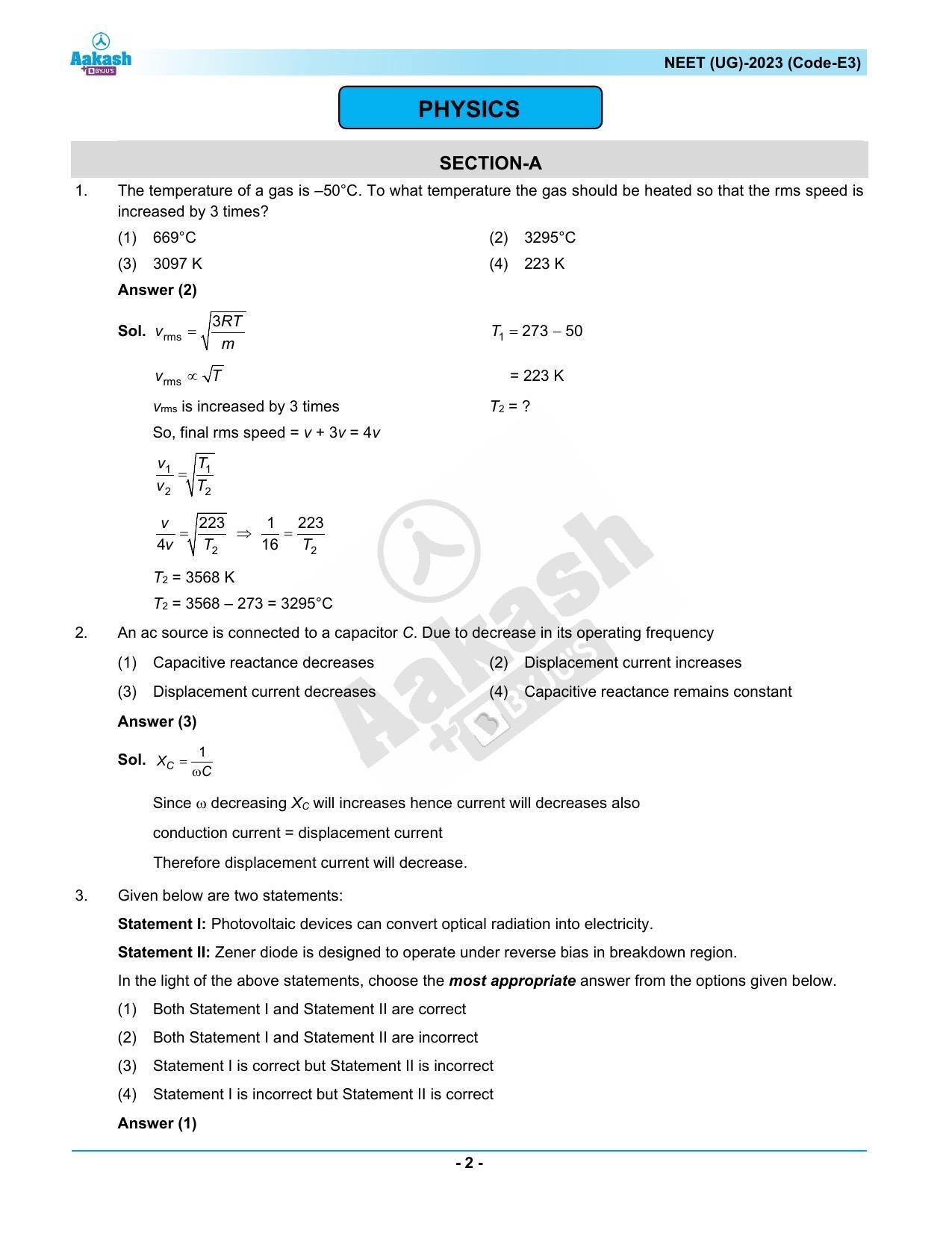 NEET 2023 Question Paper E3 - Page 2