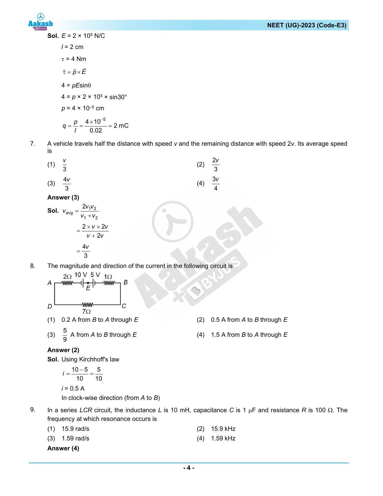 NEET 2023 Question Paper E3 - Page 4