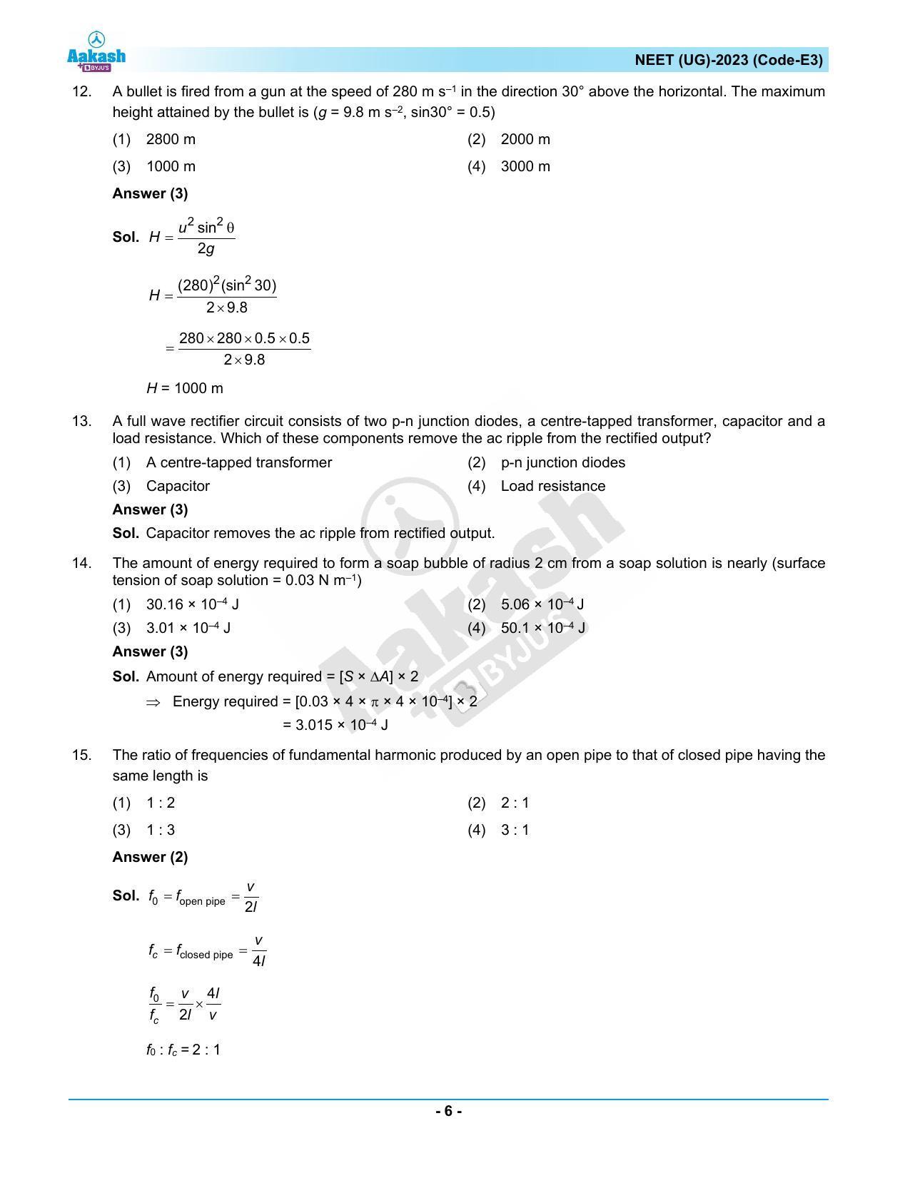 NEET 2023 Question Paper E3 - Page 6