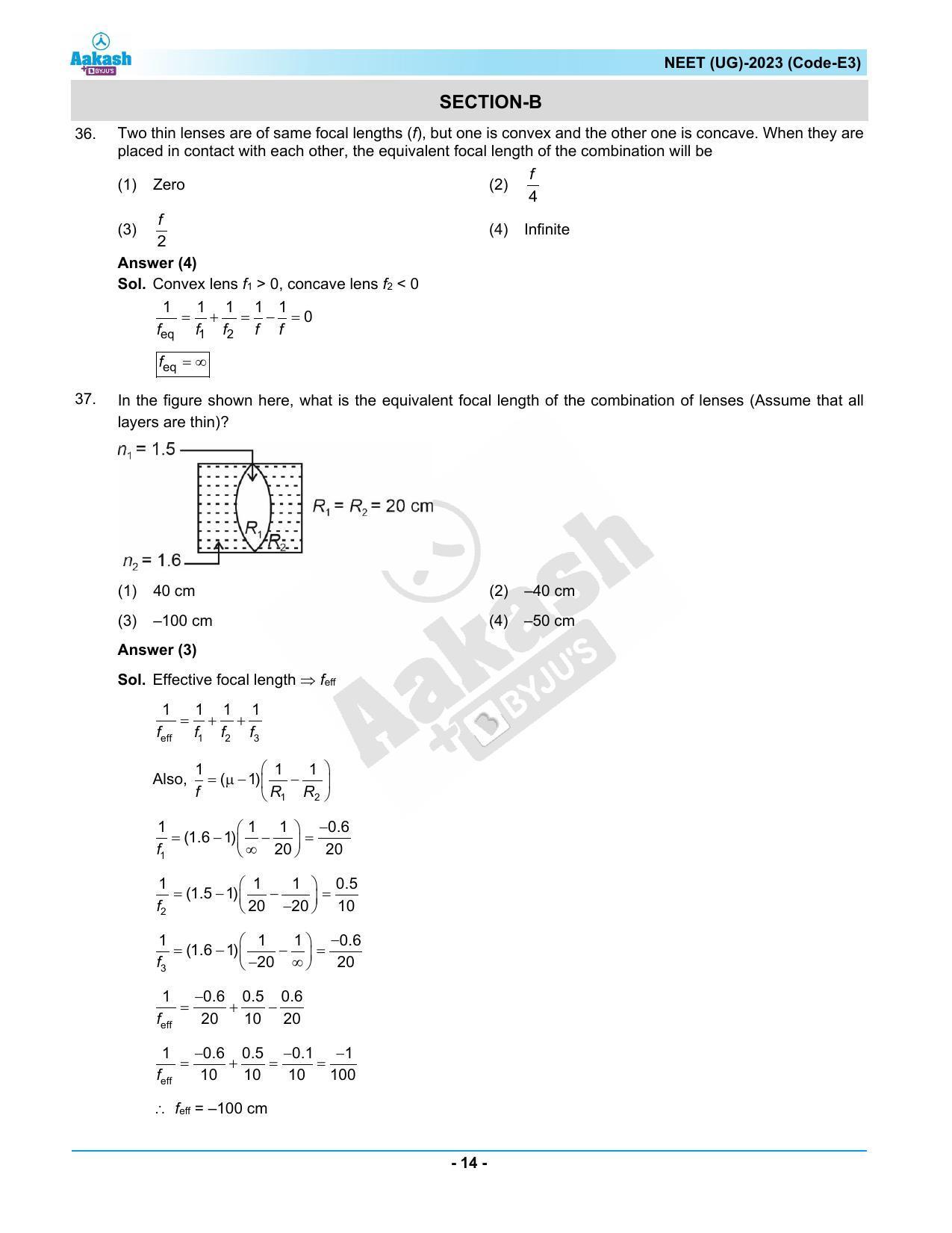 NEET 2023 Question Paper E3 - Page 14