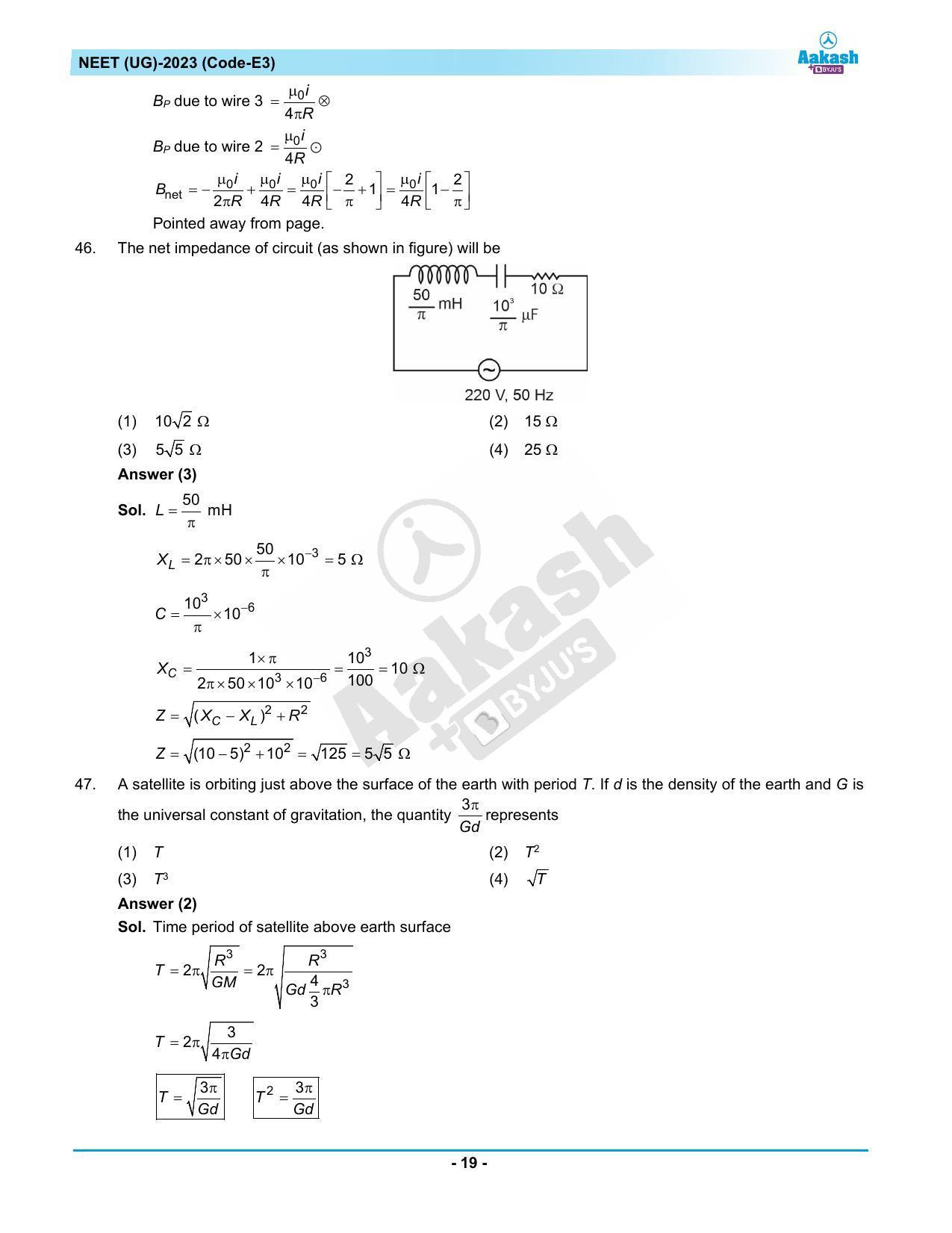 NEET 2023 Question Paper E3 - Page 19