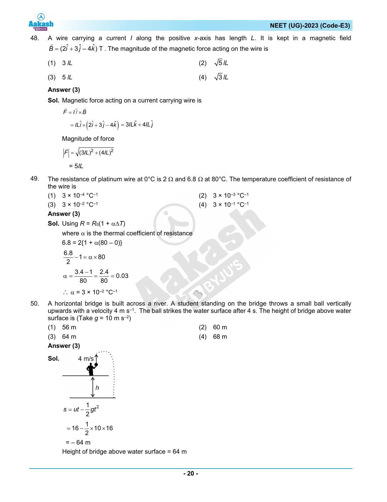 NEET 2023 Question Paper E3 - Page 20