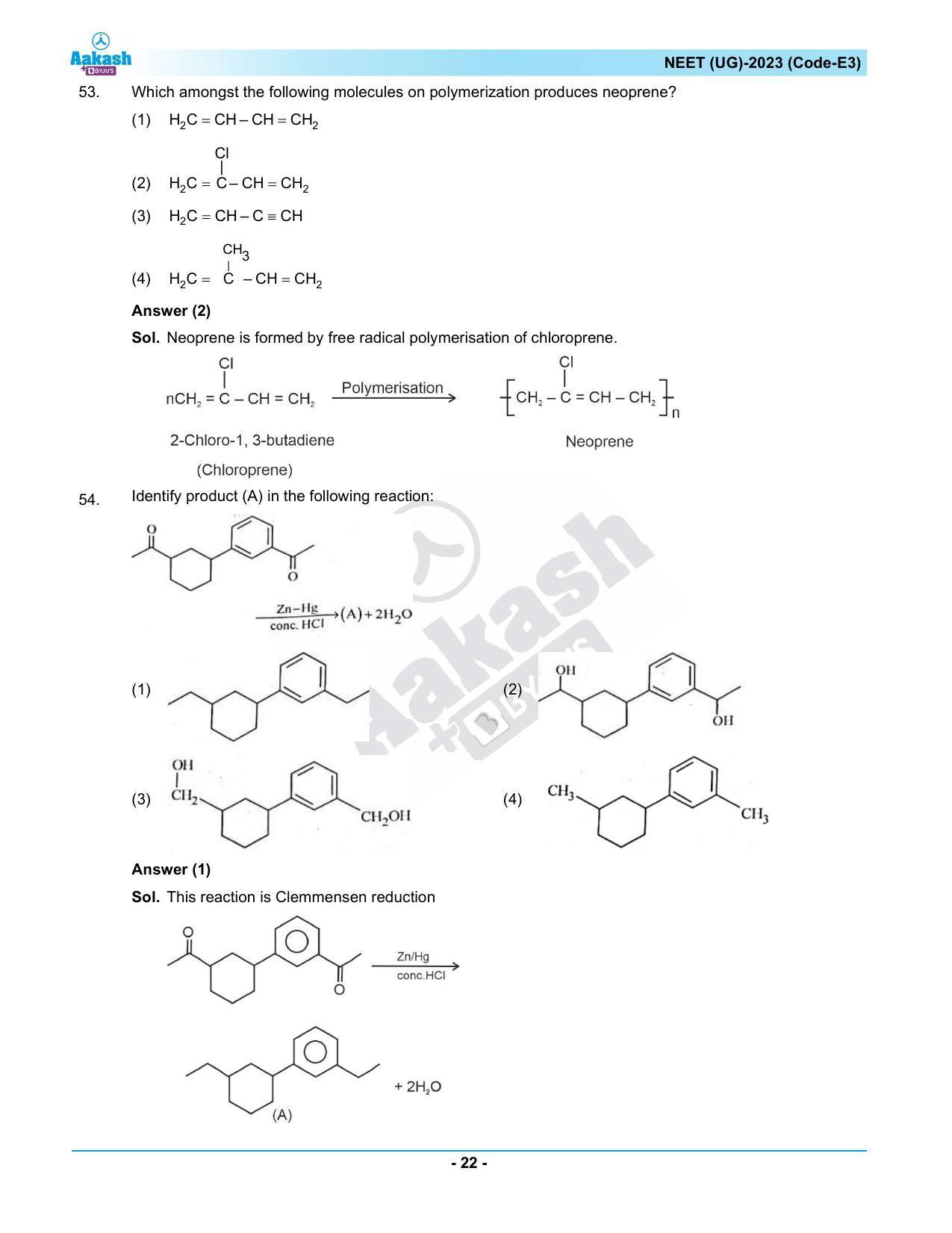 NEET 2023 Question Paper E3 - Page 22