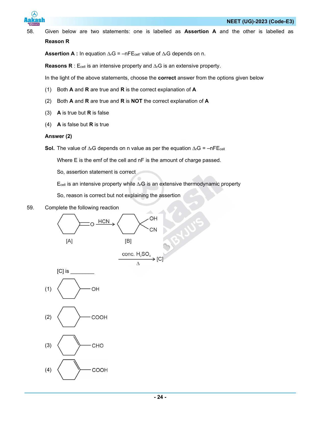 NEET 2023 Question Paper E3 - Page 24