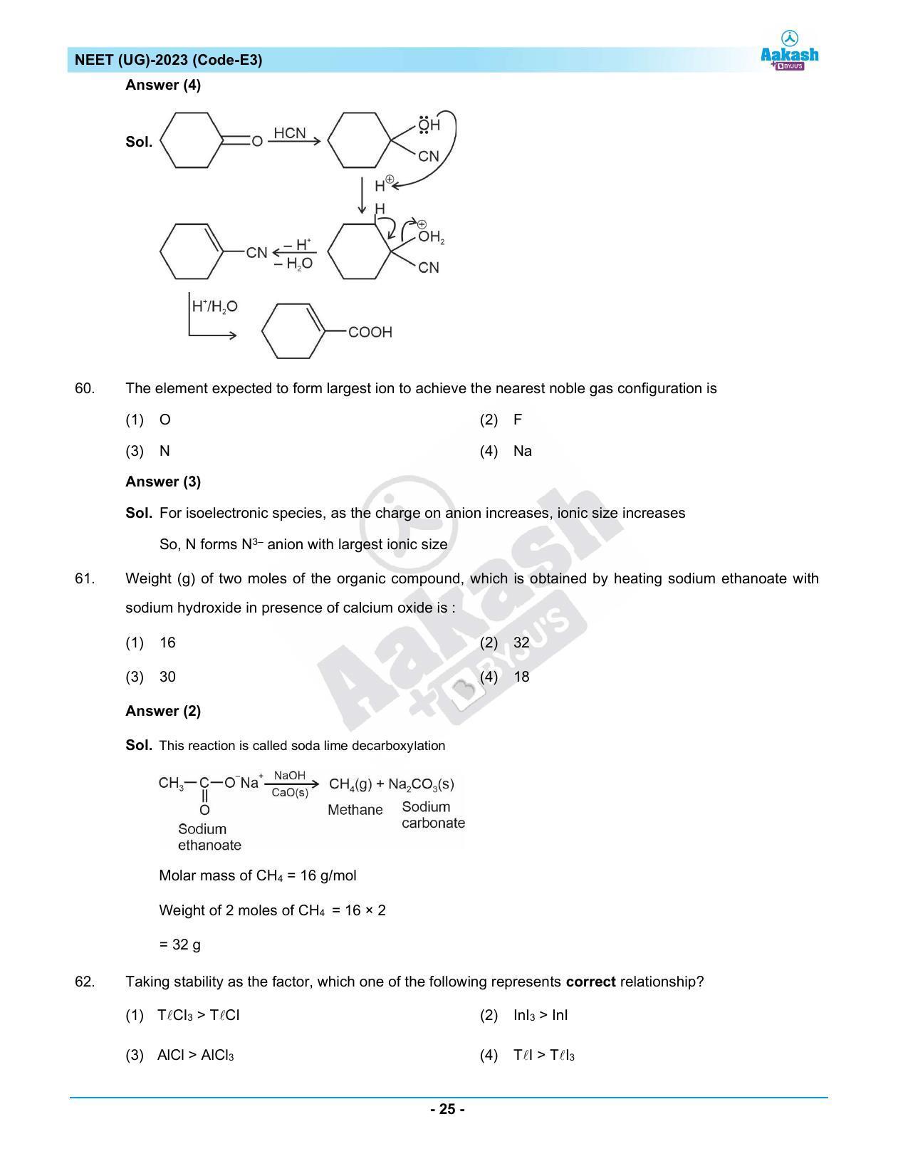 NEET 2023 Question Paper E3 - Page 25