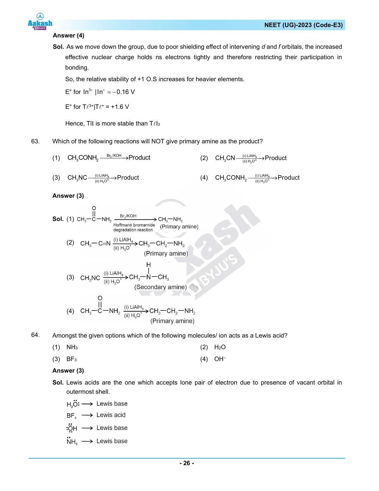 NEET 2023 Question Paper E3 - Page 26