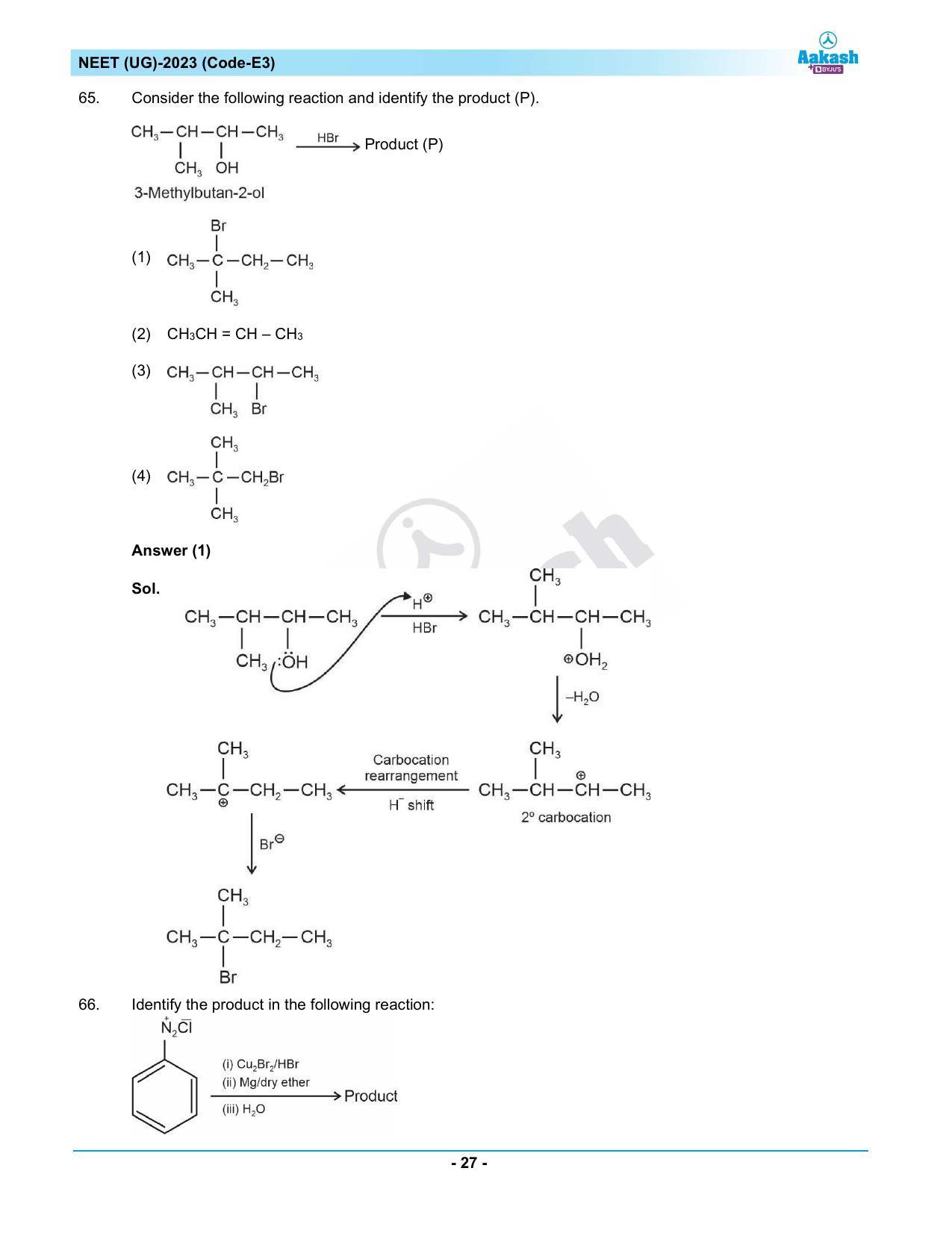 NEET 2023 Question Paper E3 - Page 27