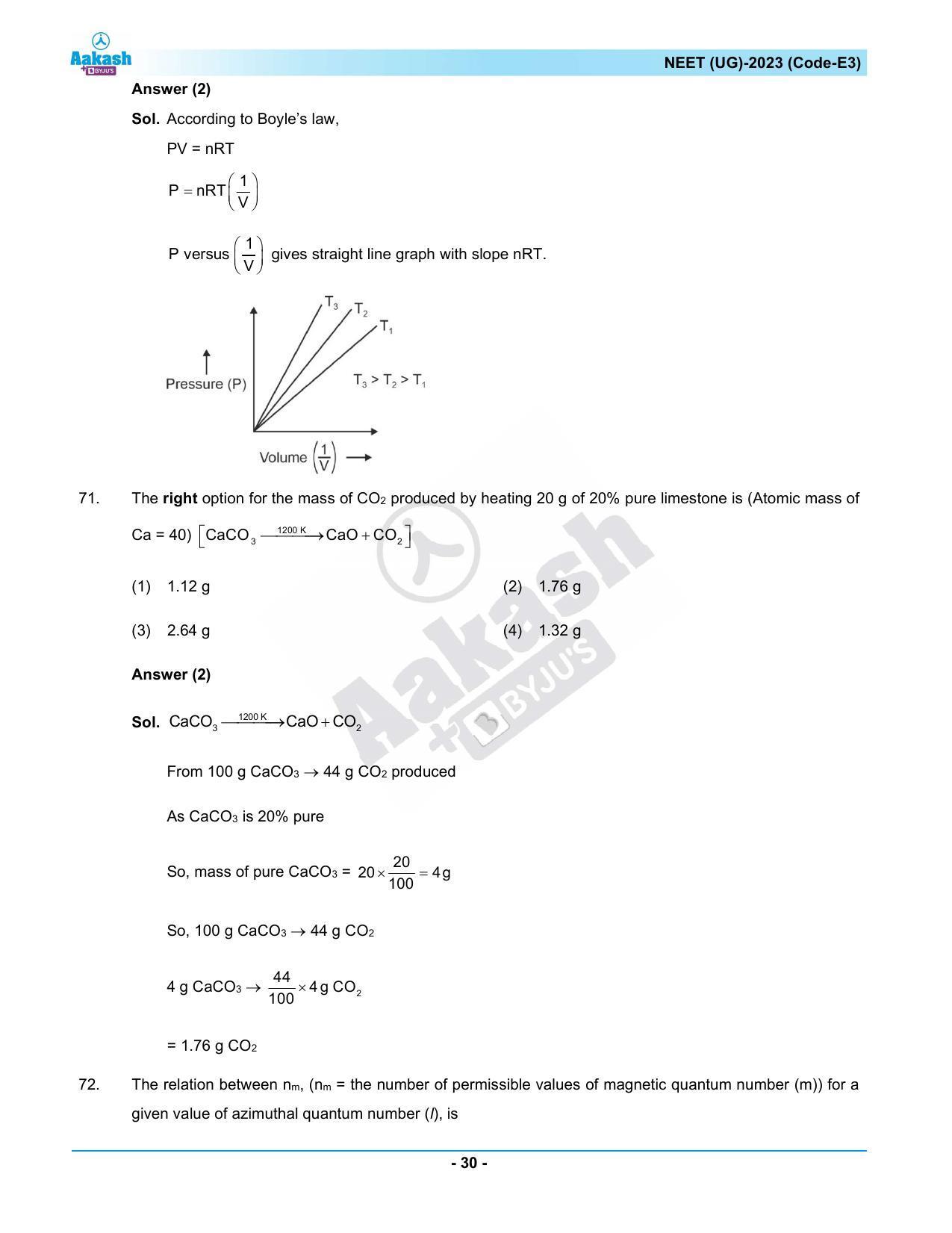 NEET 2023 Question Paper E3 - Page 30