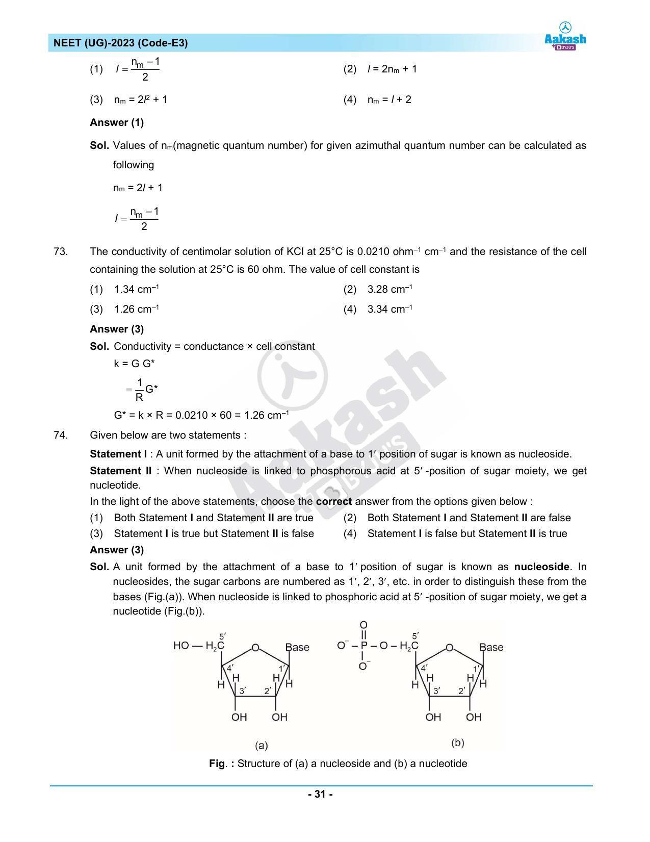 NEET 2023 Question Paper E3 - Page 31