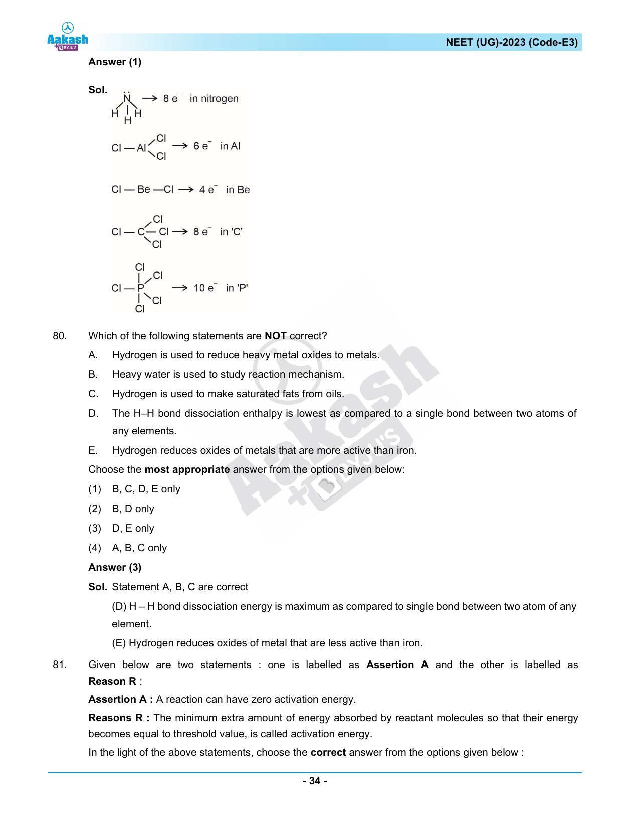 NEET 2023 Question Paper E3 - Page 34