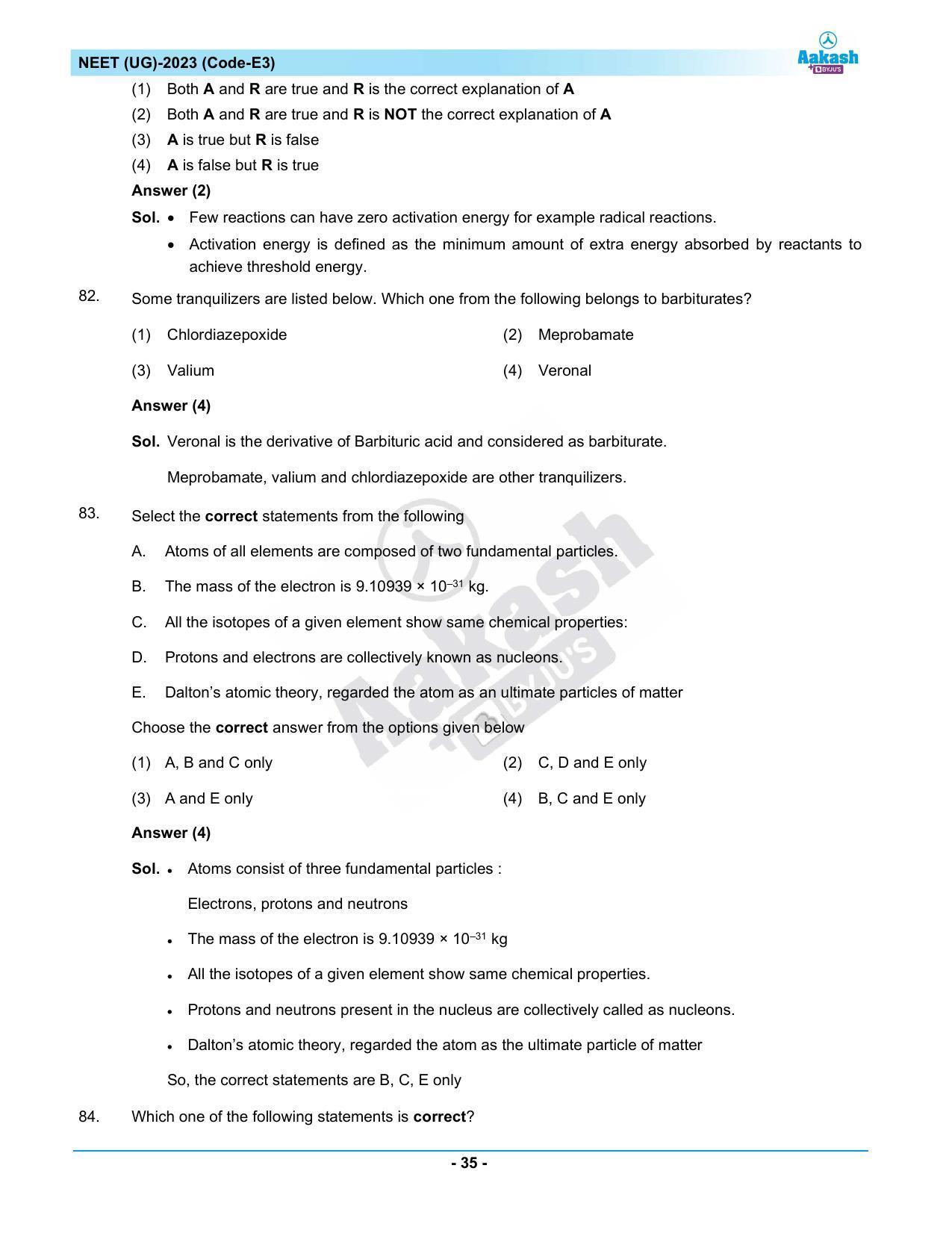 NEET 2023 Question Paper E3 - Page 35