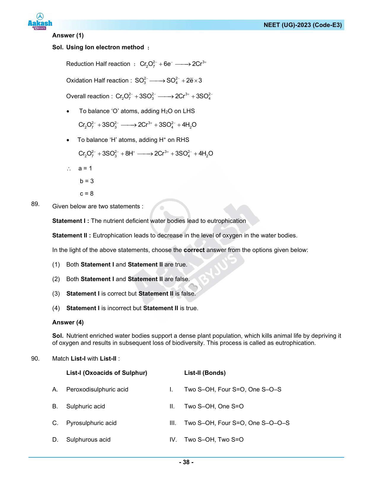 NEET 2023 Question Paper E3 - Page 38