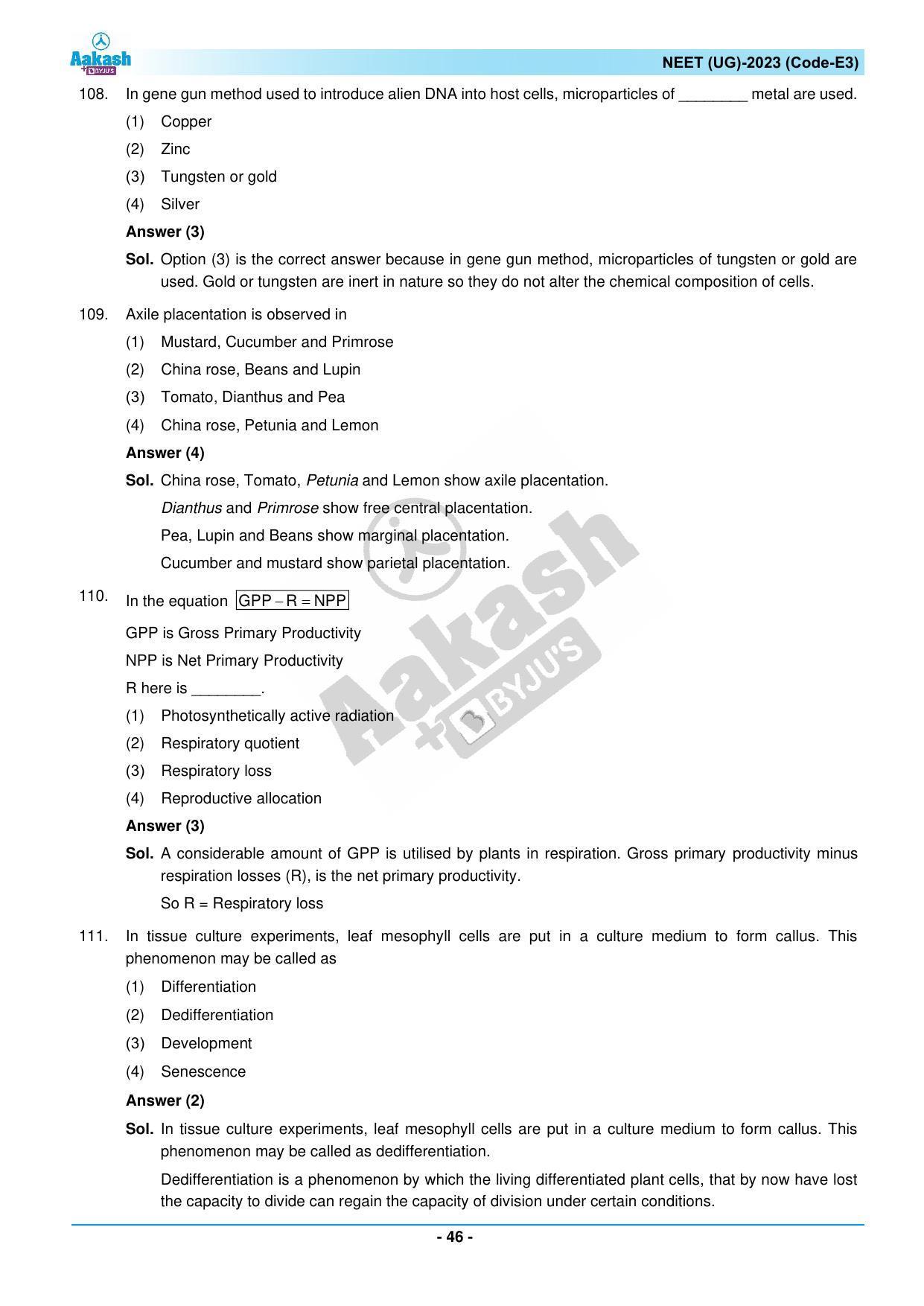 NEET 2023 Question Paper E3 - Page 46