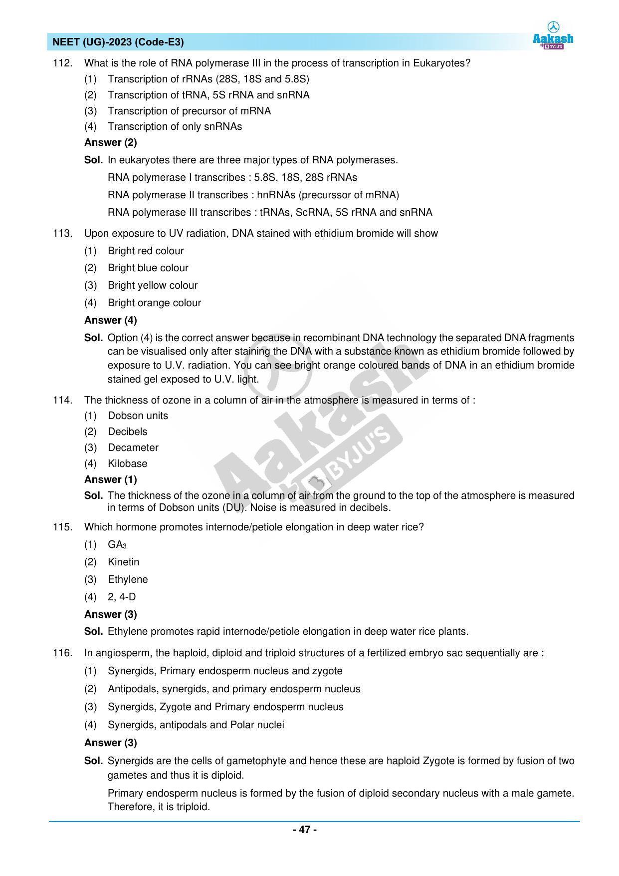 NEET 2023 Question Paper E3 - Page 47