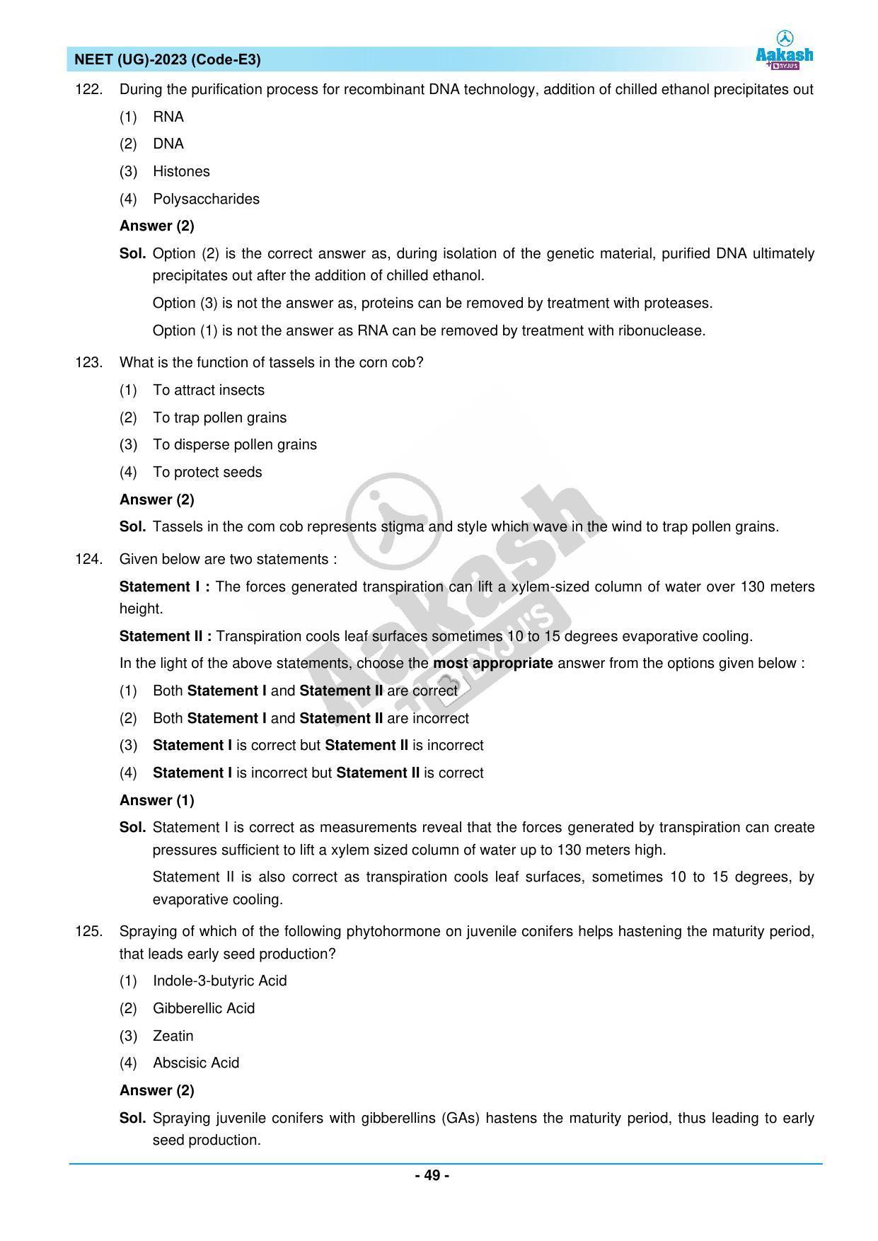 NEET 2023 Question Paper E3 - Page 49