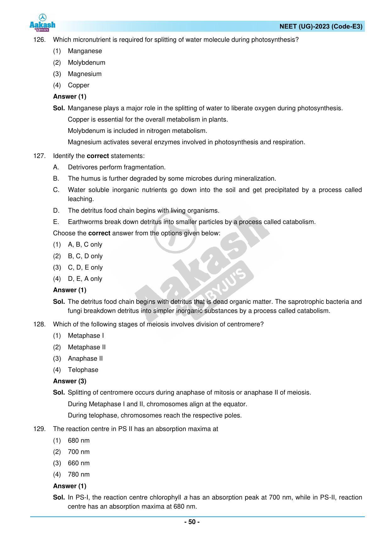 NEET 2023 Question Paper E3 - Page 50