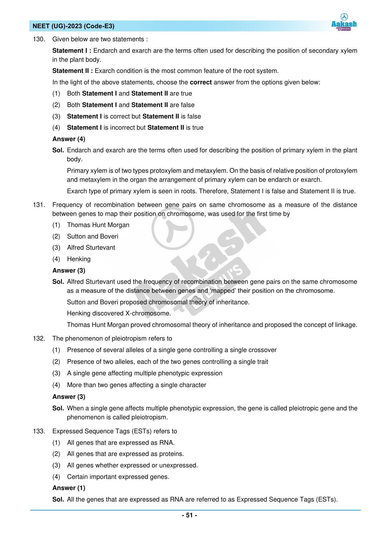 NEET 2023 Question Paper E3 - Page 51