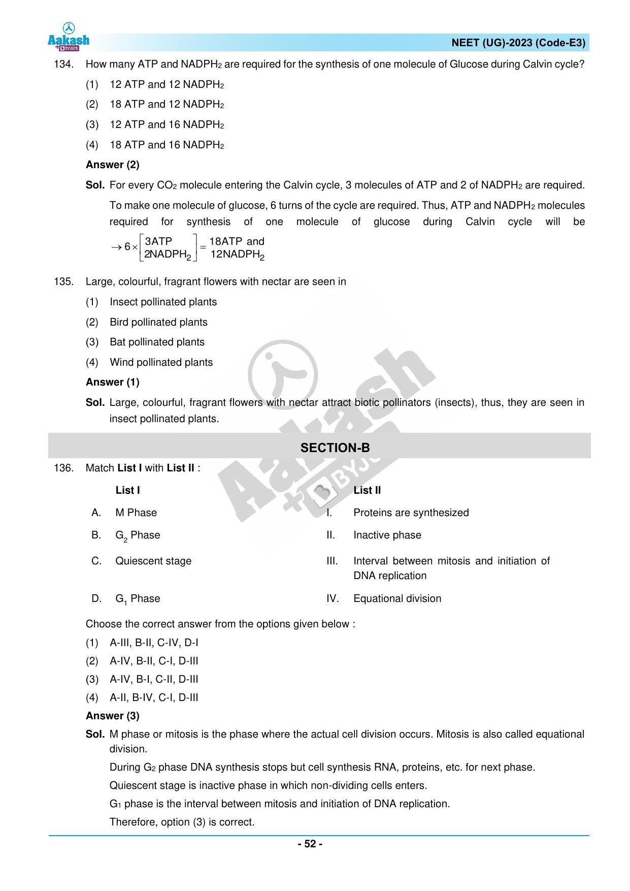 NEET 2023 Question Paper E3 - Page 52