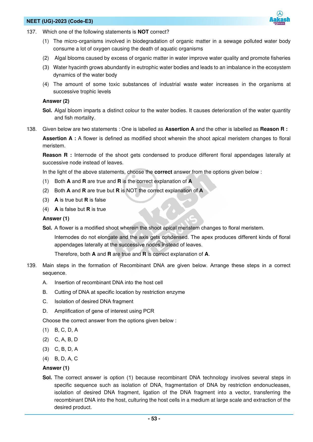 NEET 2023 Question Paper E3 - Page 53